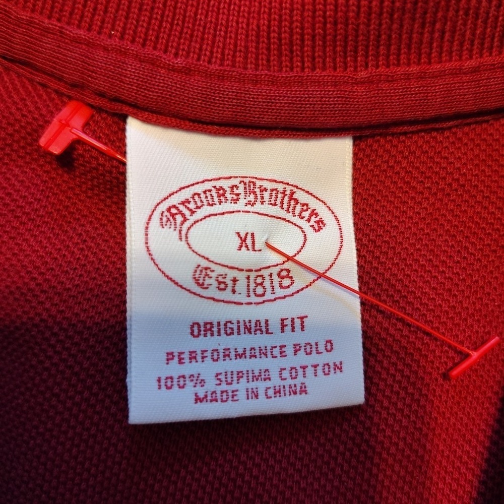Brooks Brothers Polo Shirt XL Red Golden Fleece Logo Golf Casual Short Sleeve - Picture 2 of 6